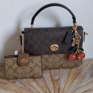 Authentic Coach Purse Wallet And Purse Charm Set